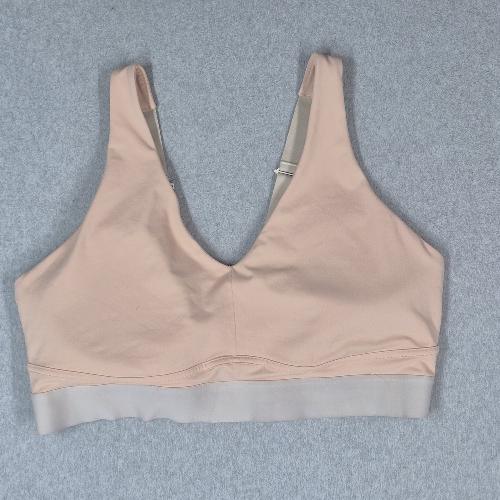 Fabletics Women Sports Bra 4X Beige Wireless Strap Adjustable Pullover